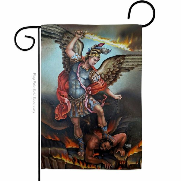 Cuadrilatero St. Michael Vanquishing Satan Religious Faith 13 x 18.5 in. Double-Sided  Vertical Garden Flags for CU4070640